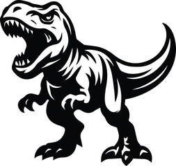 T-Rex | Dinosaur Silhouette Clipart | Fierce Jurassic animal Cut File | Dino design	
