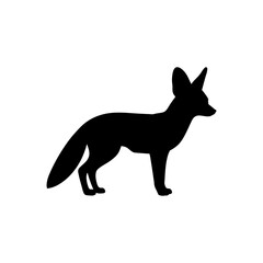 Fennec fox silhouette vector flat illustration design.