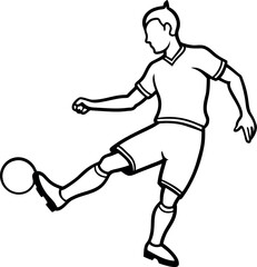 Silhouette of football and soccer players in action