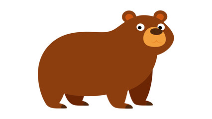 cartoon illustration of a standing brown bear vector art illustration.