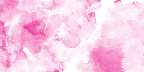 Fototapeta premium painting of pink and white clouds on a pink background, pink watercolor abstract beautiful composition of soft pink or white gradients in abstract forms.