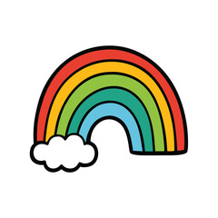 Hand Drawn Doodle Rainbow Icon Pack Simple Vector