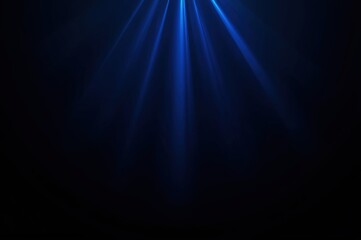 Abstract blue light rays shining down in a elegant and unique presentation concept