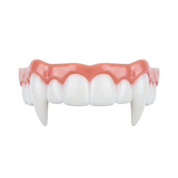 Plastic vampire fangs for a scary halloween costume