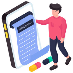 Trendy design illustration of mobile prescription 