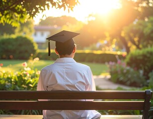 Graduating Student Reflecting on Campus.