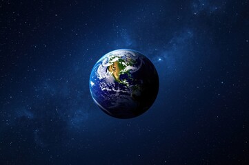 Fototapeta premium Spectacular Earth View in Starry Outer Space, A Vision of Our Planet's Beauty