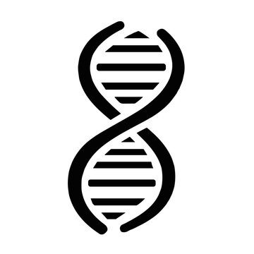 Black DNA double helix icon on a light background for genetics and health concept on transparent background 