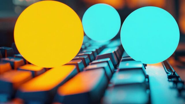 Video A detailed view of a standard QWERTY keyboard, perfect for showcasing digital devices and technology