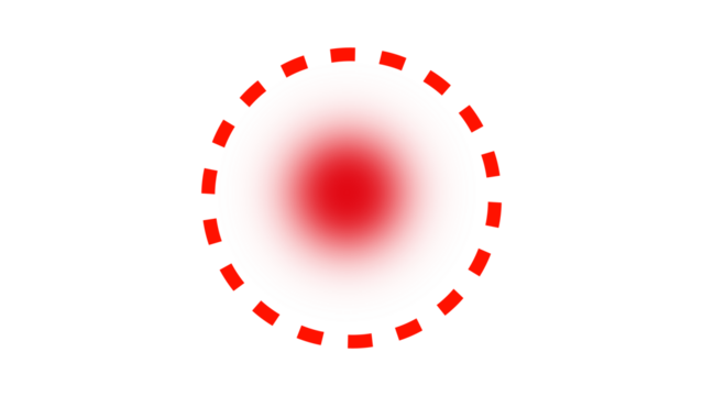 A bold red sphere sits centered, surrounded by a vibrant, slightly lighter red square. - Powered by Adobe