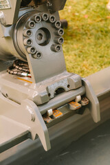 Excavator Bucket and Front Blade Detail on Construction Equipment