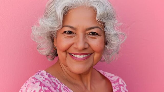 Smiling older hispanic lady