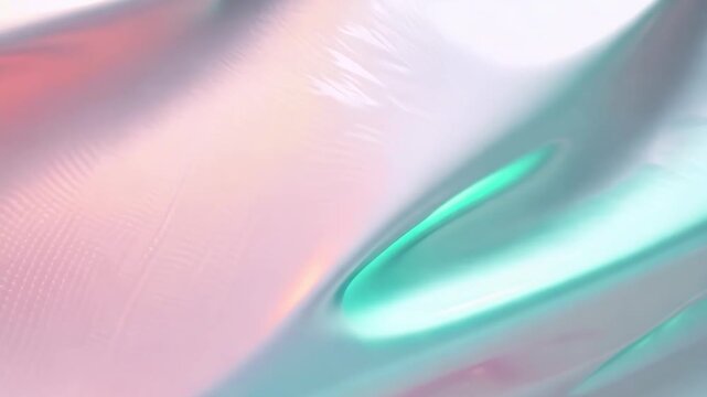 Abstract blurry holographic foil texture iridescent liquid shimmer, soft breathing dreamy gradient pink, teal, purple tones, cinematic ultra-realistic metallic surface, seamless looping Ultra HD 4K - Powered by Adobe