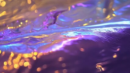 Abstract blurry holographic foil texture iridescent liquid shimmer, soft breathing dreamy gradient pink, teal, purple tones, cinematic ultra-realistic metallic surface, seamless looping Ultra HD 4K - Powered by Adobe