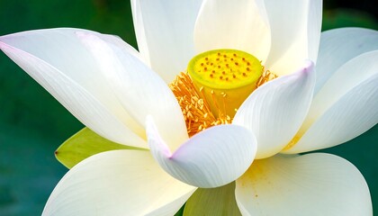 Closeup of a White Lotus Flower.