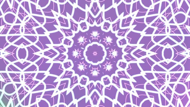 Symmetrical kaleidoscope pattern with vibrant colors and geometric shapes suitable for background designs, textiles, packaging, and digital art projects.