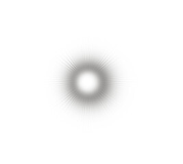 white glowing starburst light effect on white background with soft blurred edges. Radiant sun flare illustration for festive, cosmic, or magical design themes. Bright luminous sparkle graphic art.