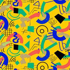 Abstract Geometric Pattern with Bold Colors and Shapes