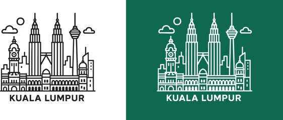 Kuala Lumpur city Iconic Skyline