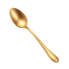 Matte golden color metallic fork and knife isolated [Transparent Backgrou nd PNG].