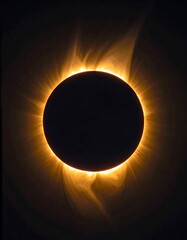 Solar Eclipse, Celestial Event, Cosmic Phenomenon, Stunning View, Dark Sky.