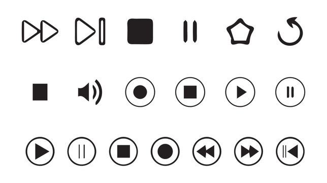Simple play and pause button collection