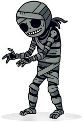 Spooky Skeleton Mummy Cartoon Character