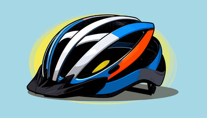 Fototapeta premium Blue cycling helmet with transparent background