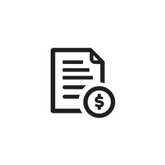 Streamline your finances with this modern icon representing financial documents and currency, perfect for accounting, invoicing, or budgeting applications and designs.