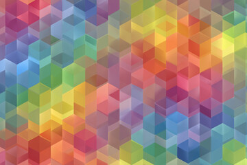 Colorful isometric cube pattern background