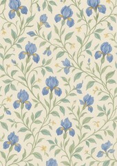 Fototapeta premium Elegant floral pattern wallpaper
