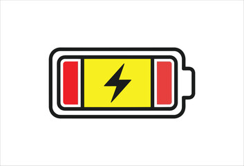 Vector art of battery icon with lightning bolt charging symbol