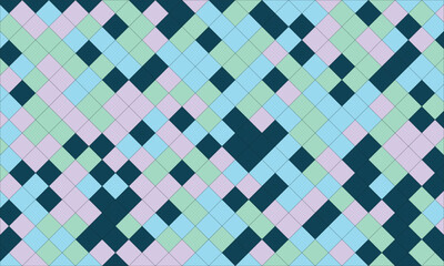 Abstract Geometric Pattern Composed of Intersecting Squares in Pastel Colors