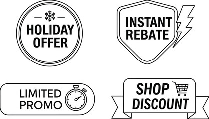 Obraz premium Vector art of promotional badges for business