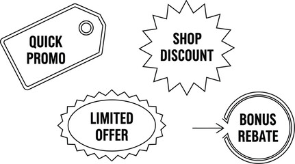 Fototapeta premium Vector art of sale tags