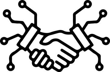 digital handshake icon image design vector