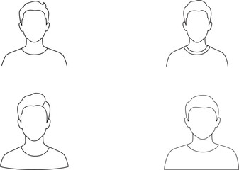 Vector art of outline drawing of a persons head and shoulders
