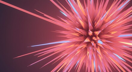 Fototapeta premium Abstract 3D Render of a Spiky Geometric Shape with Gradient Lighting