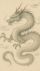 Obraz premium Elegant mythical dragon illustration