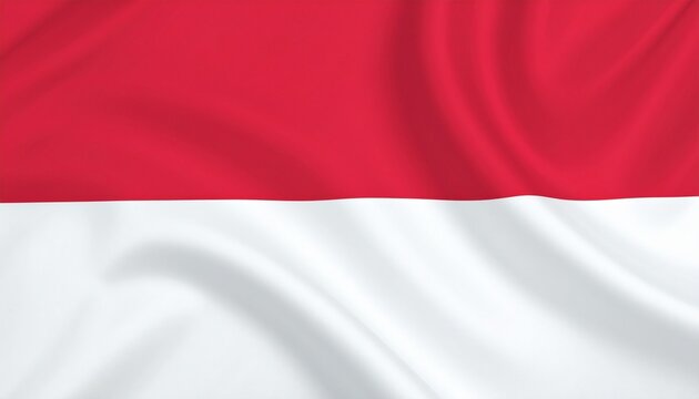 Indonesia national flag with red top and white bottom horizontal bands—symbolizing courage and purity of national spirit. - Powered by Adobe