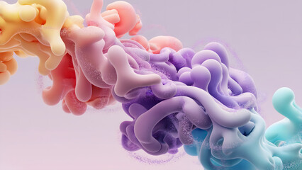Fluid Motion of Blending Pastel Colors and Sparkling Depth