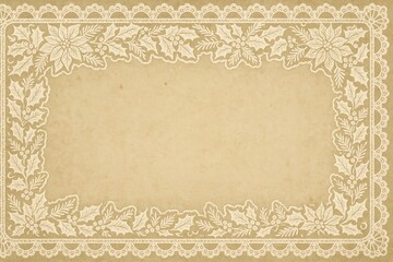 Vintage lace floral border illustration.