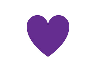 Purple heart icon – purple vector symbol for love, like, and social media design	