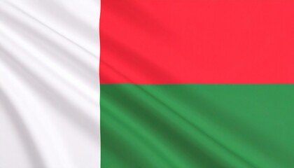 Obraz premium Celebrate resilience and nature with Madagascar’s flag—where bold colors and ocean breeze reflect independence, harmony, and national pride.