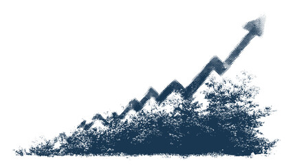 An upward-pointing arrow on a black background signifies growth and progress, ideal for business or personal development visualizations.