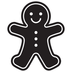 Gingerbread Man Christmas Cookie Silhouette Icon