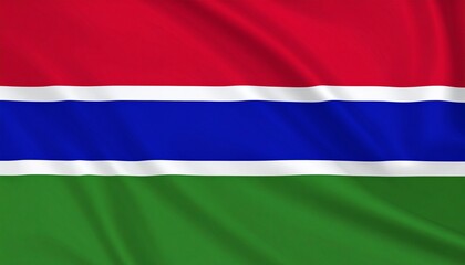 Obraz premium Celebrate nature and peace with The Gambia’s flag—where vibrant stripes and symbolic colors reflect unity, resilience, and national pride.