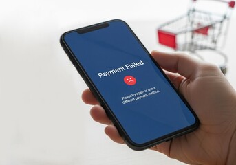 Payment Failed Moment: Smartphone Online Transaction Error Highlighting Digital Frustration, Online Shopping Challenges, and Modern E-Commerce