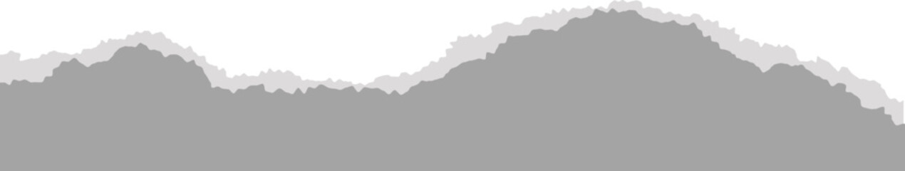 Ripped gray paper of notebook. Piece of page and sheet with torn edge for banners templates and scrapbooking design. Rough vintage patch and cardboard shape