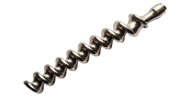 Metallic Spiral : A detailed studio shot showcasing a shiny metallic spiral, perfect for illustrating concepts of engineering, design, and abstract forms.